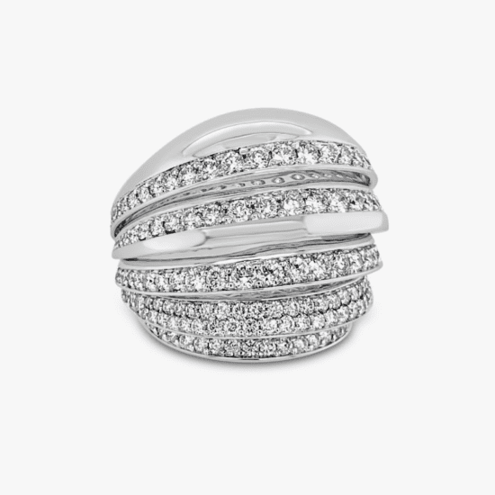 Anillo Bauer Diamantes oro blanco 18k y diamantes
