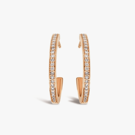 Aretes candongas Bauer oro rosa 18K y diamantes