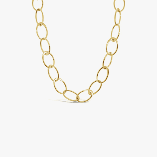 Collar óvalos asimétricos - oro amarillo - 60 cm