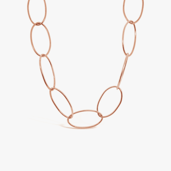 Collar en eslabones ovalados - oro rosa - 90 cm