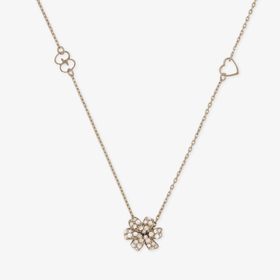 Pendiente Gucci Flora oro amarillo 18K, diamantes y perlas