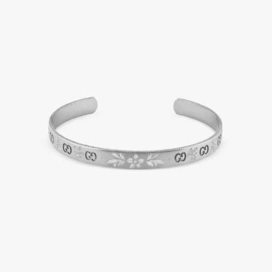 Pulsera aro abierto Gucci Icon oro blanco 18K
