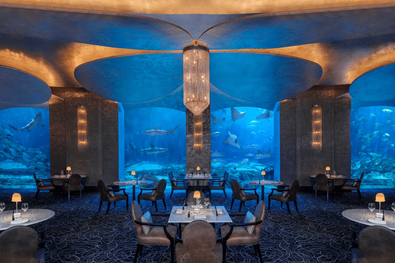 -Restaurante Ossiano, Dubai. Imagen tomada por Victor Romero/ architectural digest.