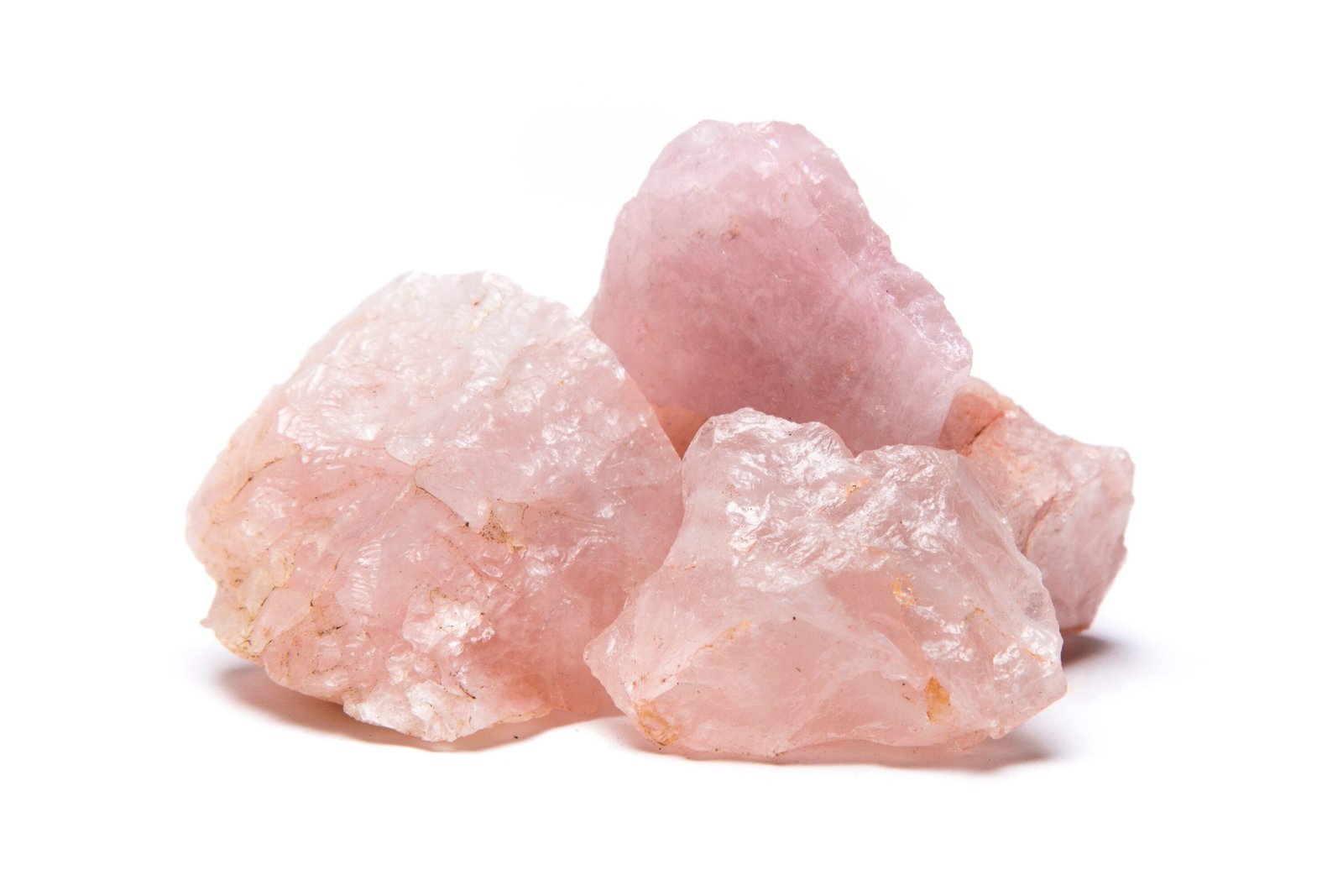 Rose,Quartz,Isolated,On,White