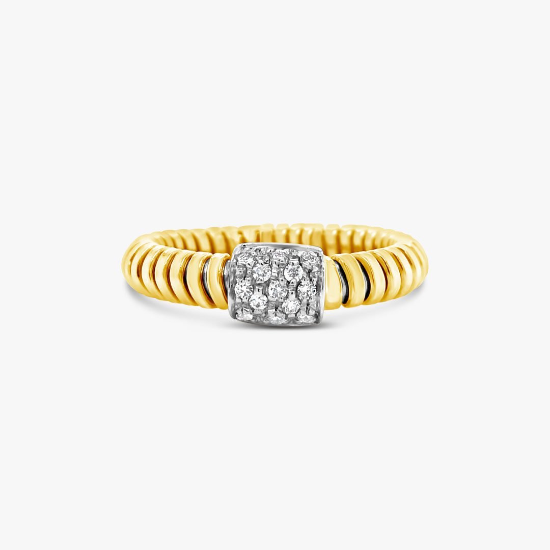 Anillo dual Bauer oro amarillo 18K, oro blanco 18K y diamantes 1