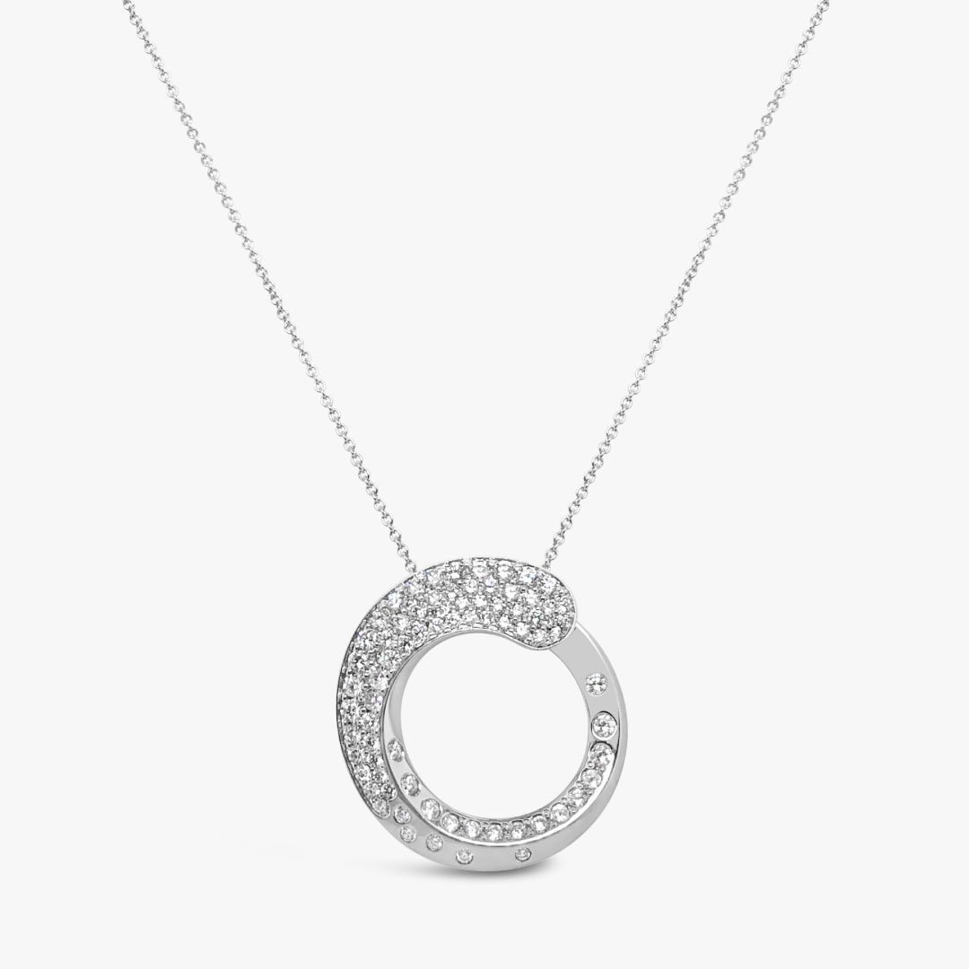 Collar dije Bauer oro blanco 18K y diamantes 1