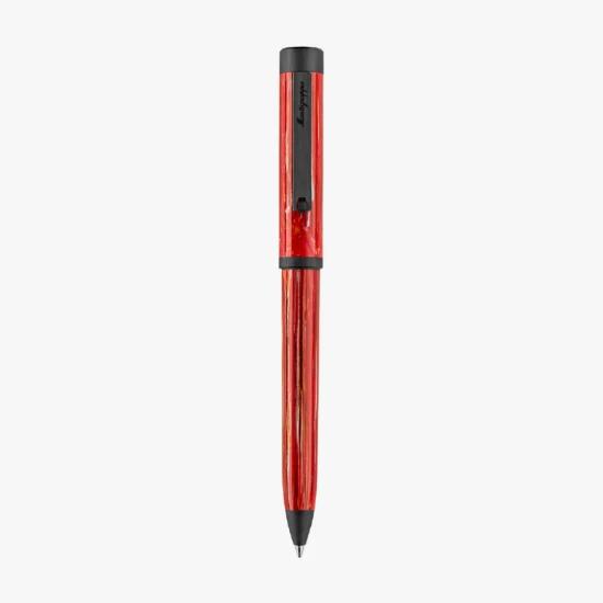 Bolígrafo Montegrappa Zero Zodiac Aries acero y resina roja