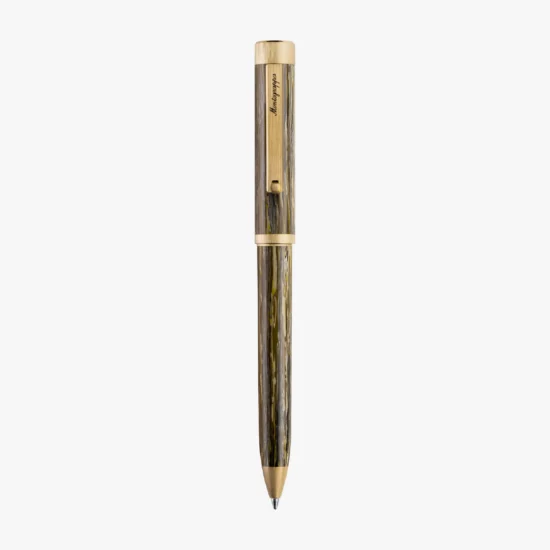 Bolígrafo Montegrappa Zero Zodiac Capricornio acero  y resina dorada