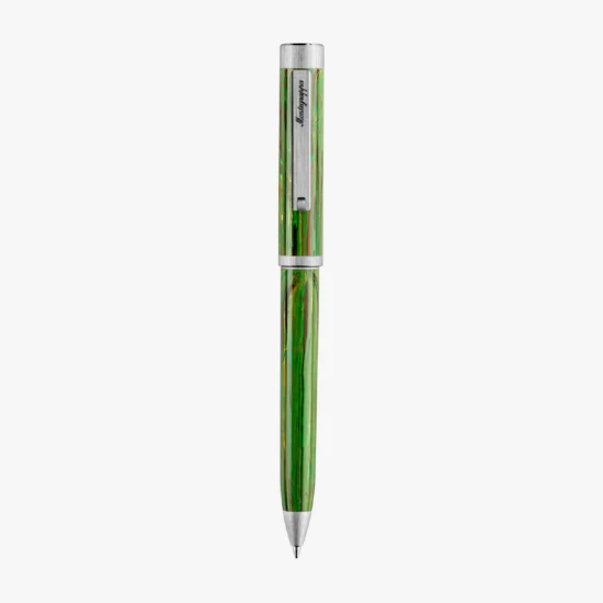 Bolígrafo Montegrappa Zero Zodiac Virgo acero y resina verde