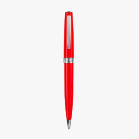 Bolígrafo Montegrappa Armonia acero y resina rojo escarlata