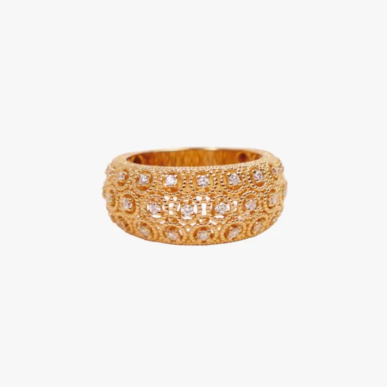 Anillo cielo estrellado de filigrana Bauer Herencias oro amarillo 18K y diamantes