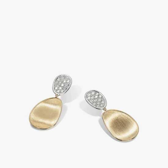 Aretes doble gota Marco Bicego Lunaria oro amarillo 18K y diamantes
